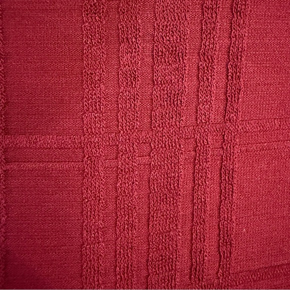 J.Jill Textured Tunic Womens MP Dark Red Double Slit Christmas Holiday Wear - Picture 4 of 7